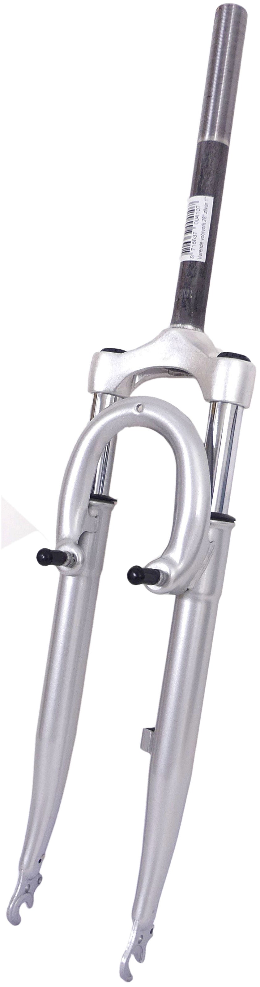 Verende voorvork 28" met 1" vorkbuis - V-brake nokken - zilver