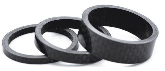 Balhoofd spacerset 1-1/8" (ø28.6) 3-delig 3/5/10mm Carbon