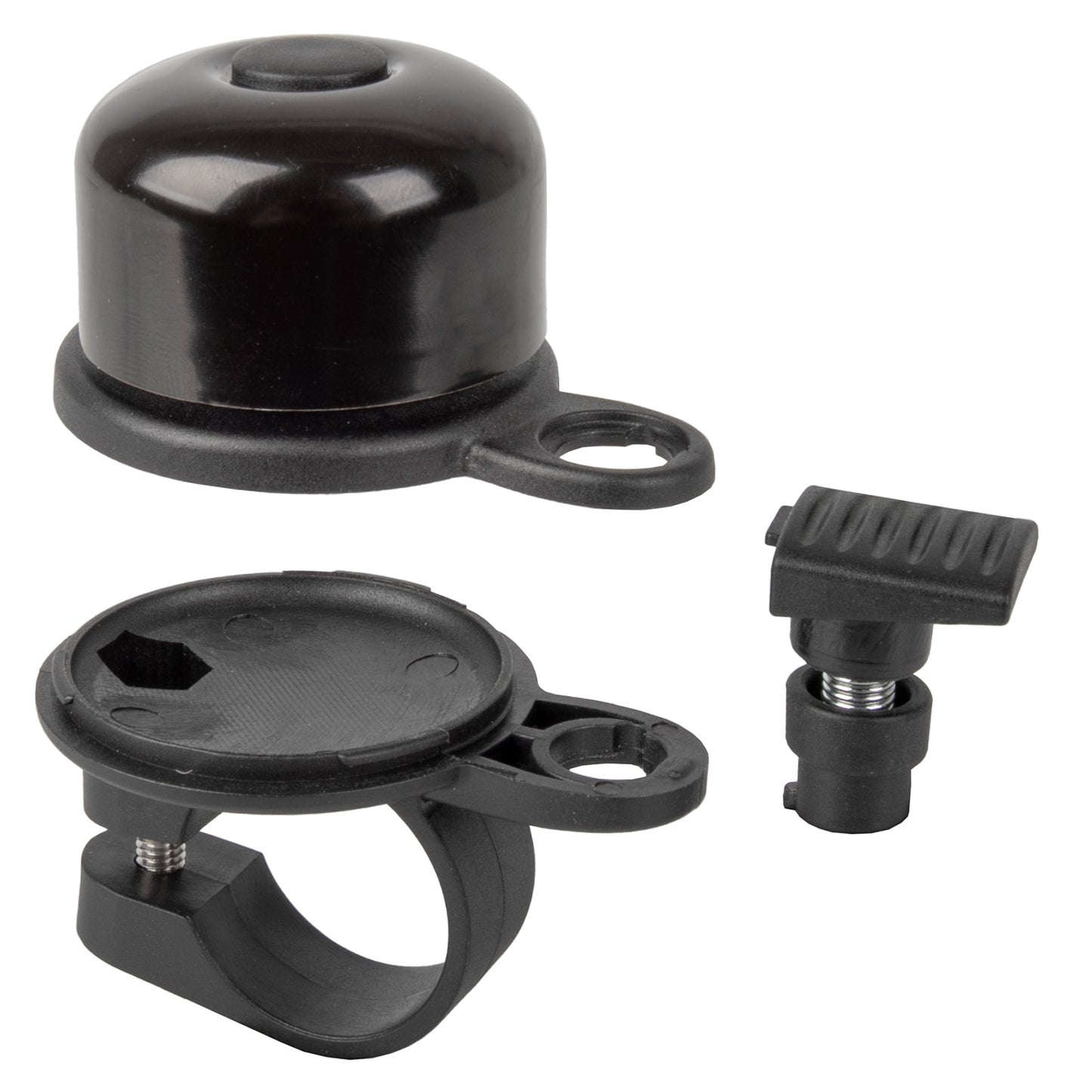 Airbell fietsbel met Airtag houder ø31.8mm - zwart