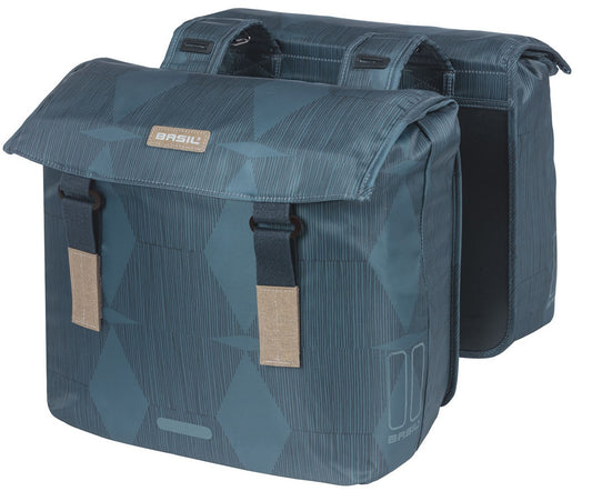 Dubbele fietstas Basil Elegance 40-49 liter 40 x 38 x 16 cm - estate blue