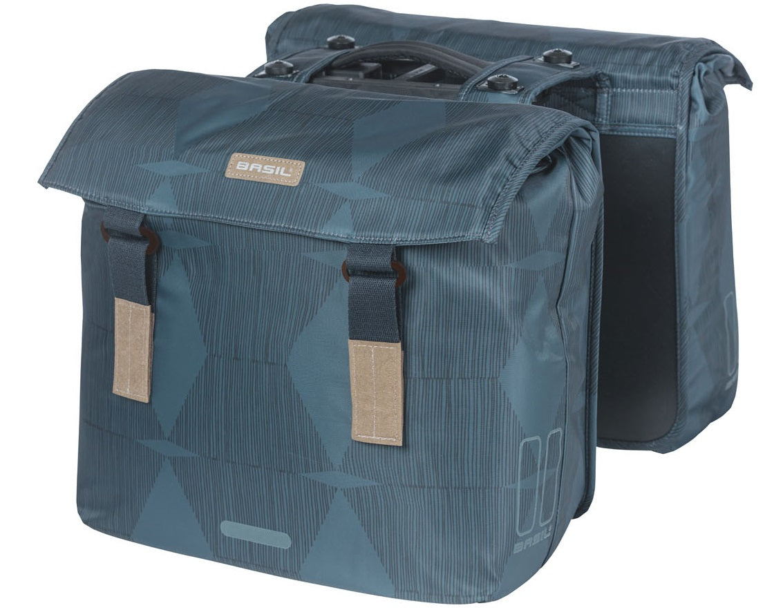 Dubbele fietstas Basil Elegance met MIK-systeem 40-49 liter  42,5 x 38 x 16 cm - estate blue