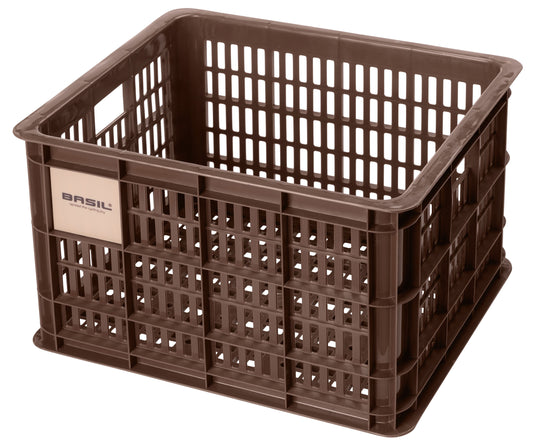 Gerecyclede fietskrat Basil Crate M 29.5 liter 35 x 45 x 25 cm - brown
