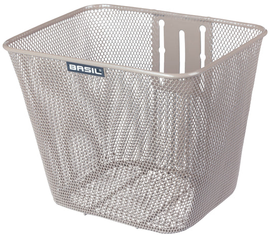 Fietsmand Basil Bilbao met vaste montage 26 x 22 x 27 cm - nude metallic