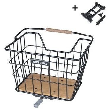 Fietsmand Basil Nordland MIK 23 Liter 23 x 33 x 19 cm voor- en/of achterop zwart bruin