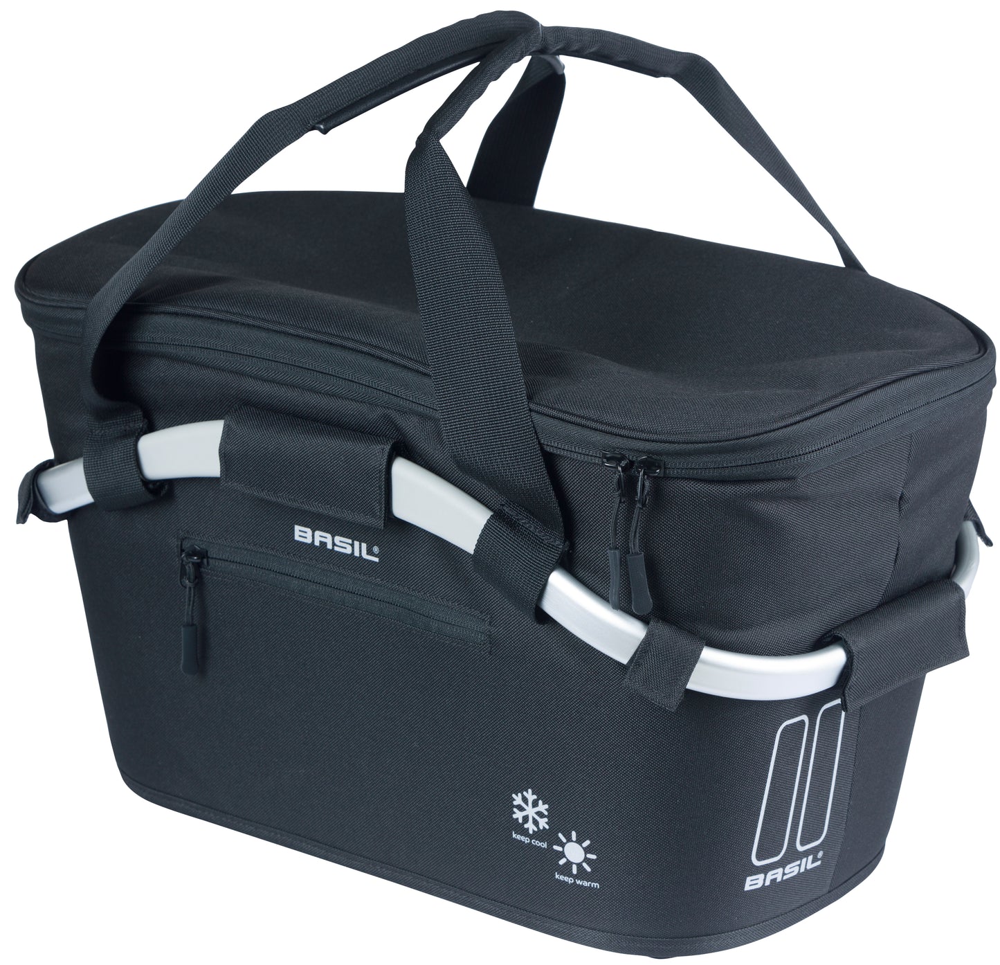 Fietsmand Basil Classic Carry All ISO met MIK bevestiging 18 liter 38 x 21 x 27 cm - zwart