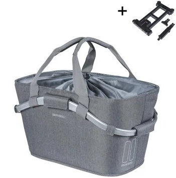 Fietsmand Basil 2Day Carry All met MIK bevestiging 22 liter 20 x 38 x 17 cm - grijs