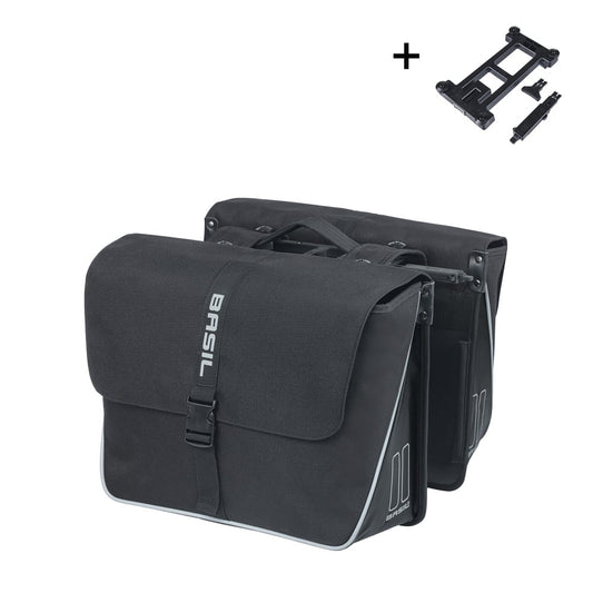 Dubble fietstas Basil Forte MIK 35 liter 15 x 38 x 30 cm - zwart