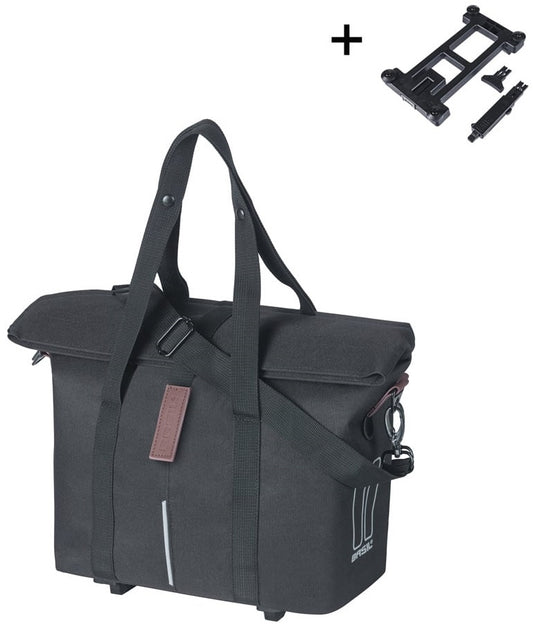 Fietshandtas Basil City MIK 8 - 11 liter 19 x 30 x 26 cm - zwart