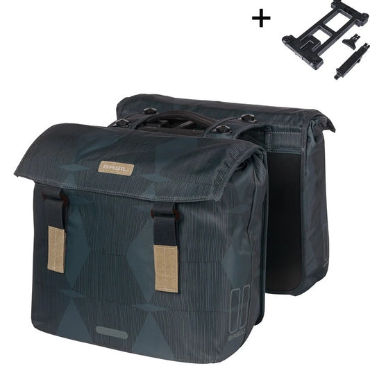 Dubbele fietstas Basil Elegance MIK 40-49 liter - estate blauw