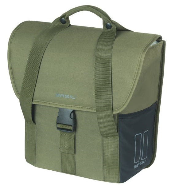 Enkele fietstas Basil GO 16 liter 15 x 29 x 34 cm - donkergroen
