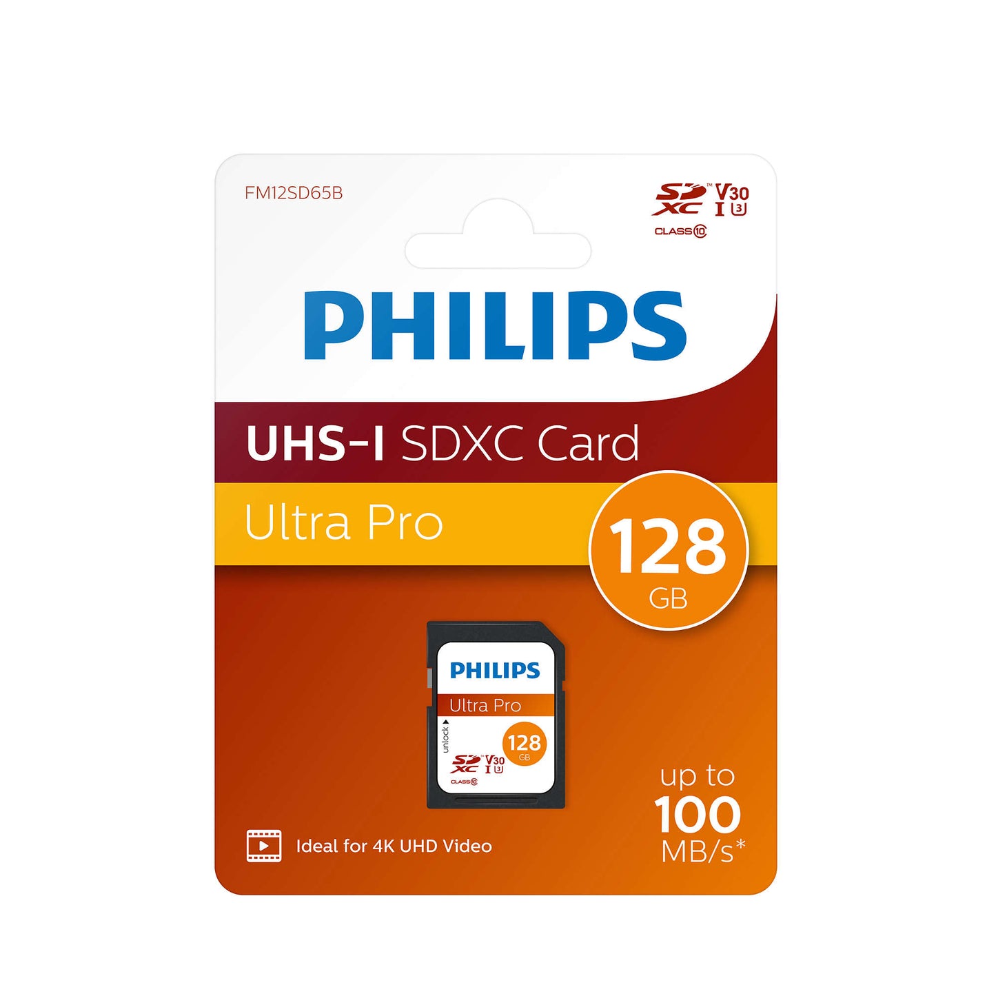 Philips SDXC Card          128GB Class 10 UHS-I U3 V30 A1