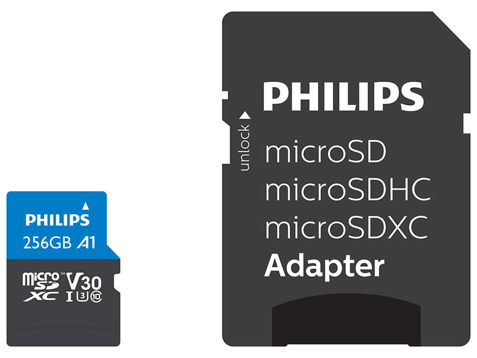 Philips MicroSDXC Card     256GB Class 10 UHS-I U3 incl. Adapter