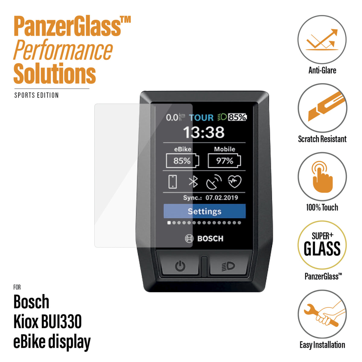 PanzerGlass Bosch Kiox BUI330 screenprotector ontspiegeld