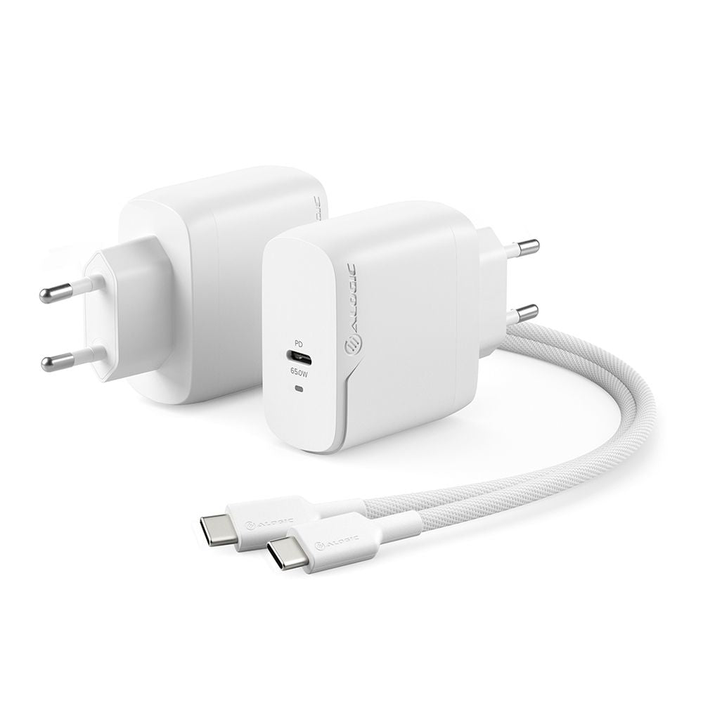 Alogic Rapid Power 65W USB-C PD Fast GaN Charger +USB-C Cable 2m