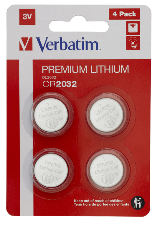 1x4 Verbatim CR 2032 Lithium battery 49533