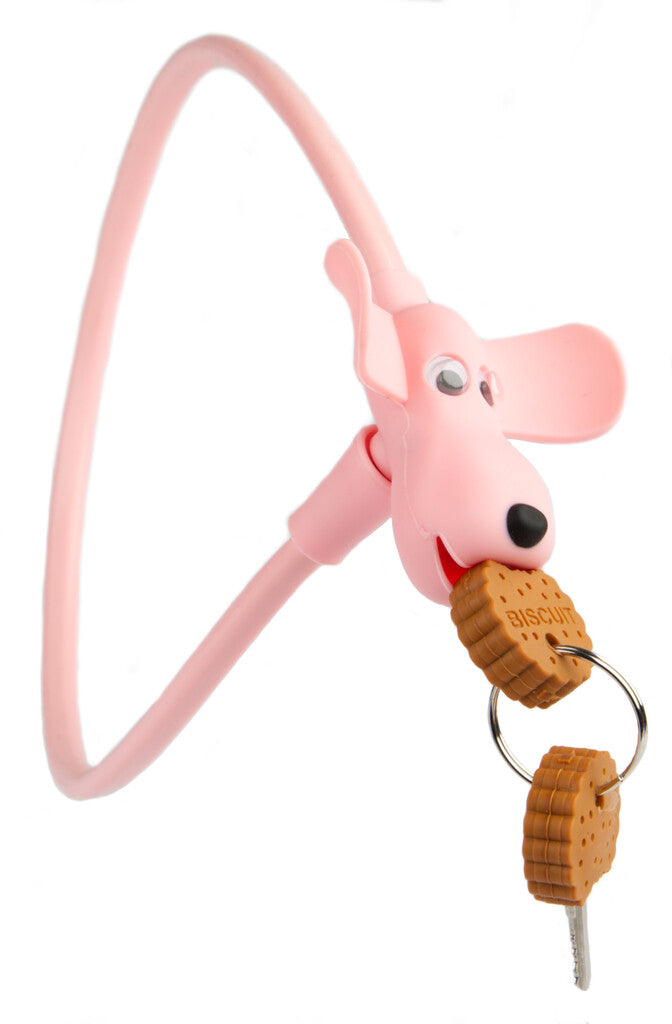 Siliconen fietsslot PexKids Flappie de waakhond 10 x 58 cm - roze