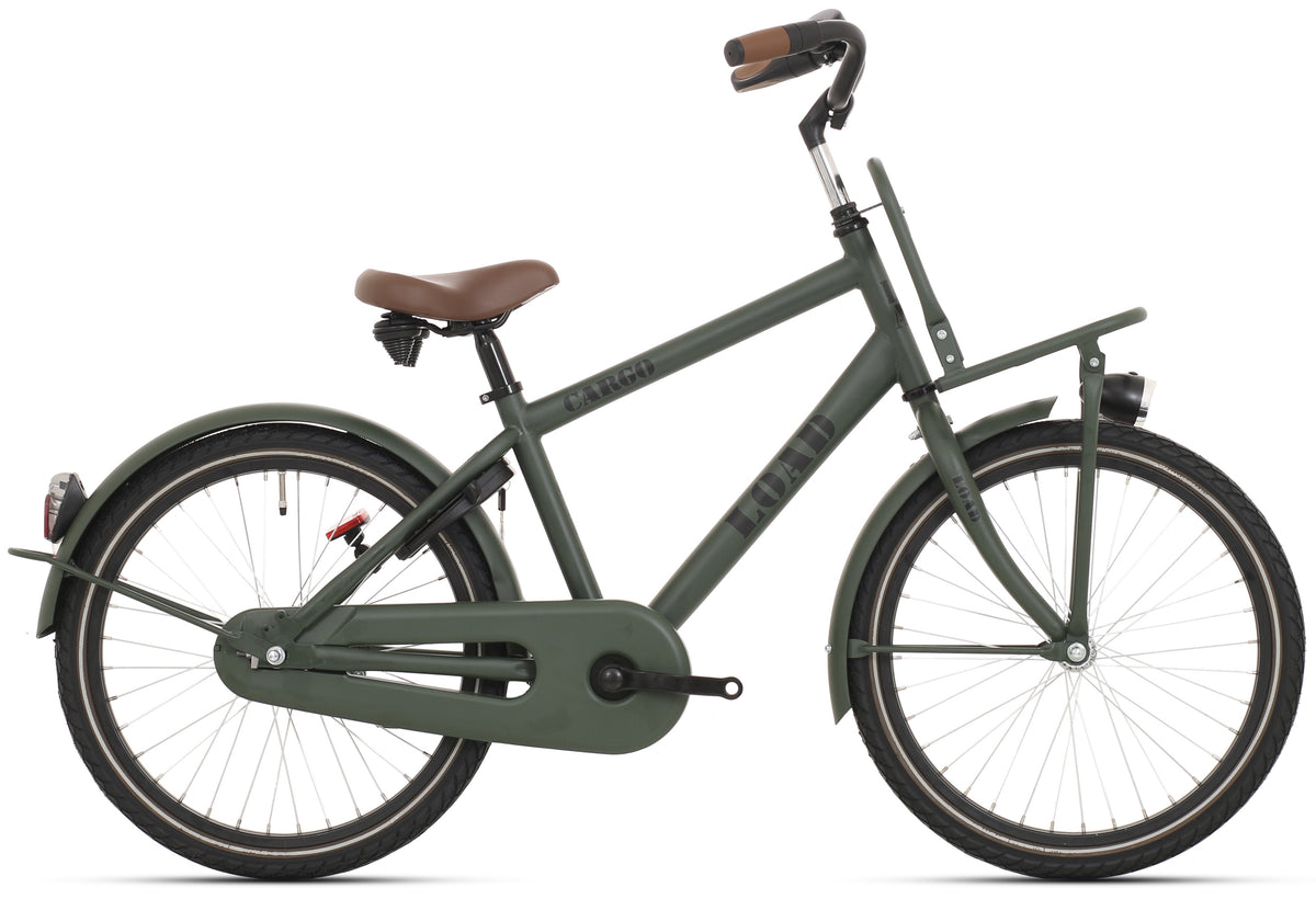 Kinderfiets Bikefun Load 20 inch met remnaaf - Kaki Mat Groen
