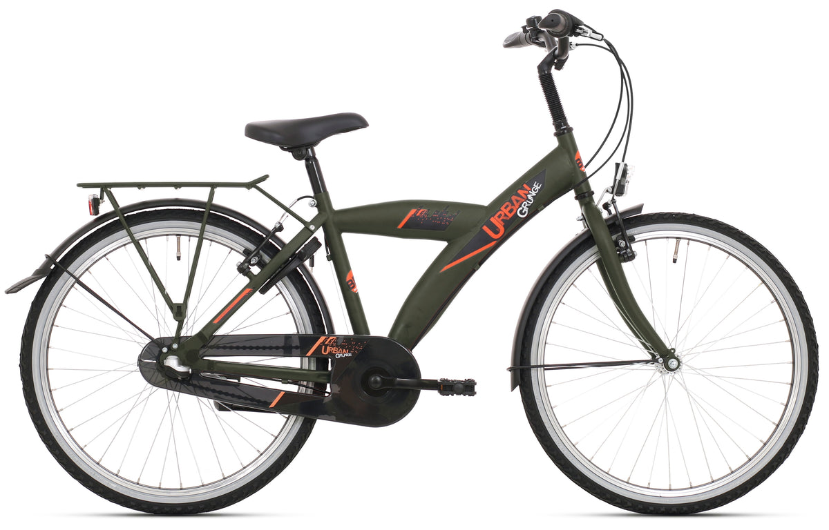 Kinderfiets Bikefun Urban City 24 inch met Nexus 3 versnelling/remnaaf - Mat Groen