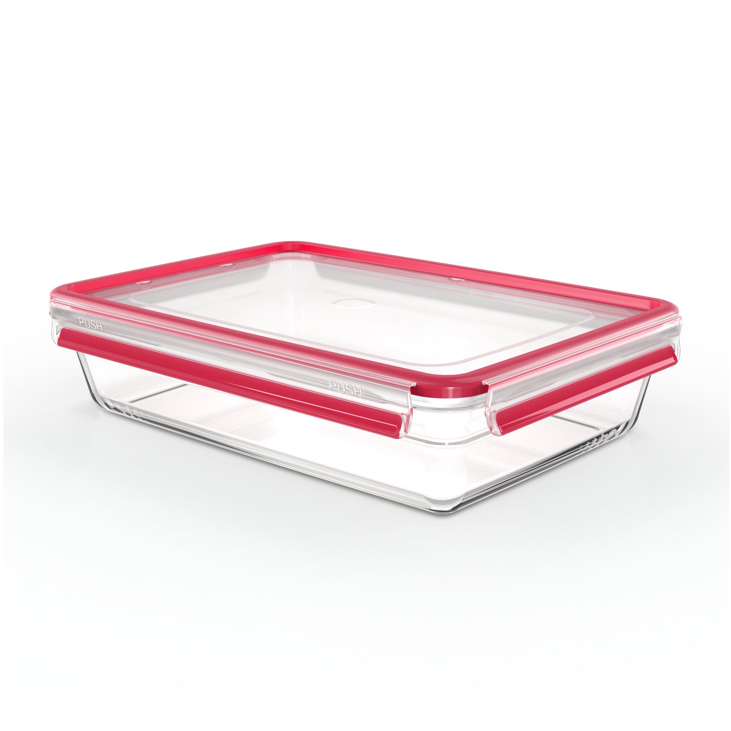 Emsa Clip&Close Glass Food Container 3 L  red