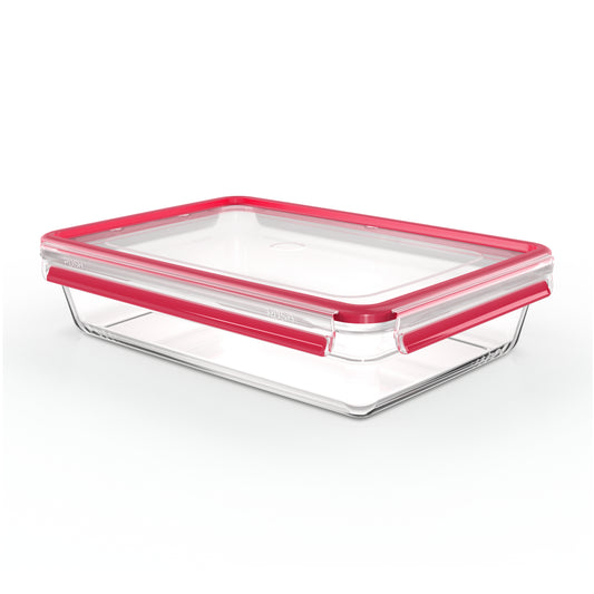 Emsa Clip&Close Glass Food Container 3 L  red