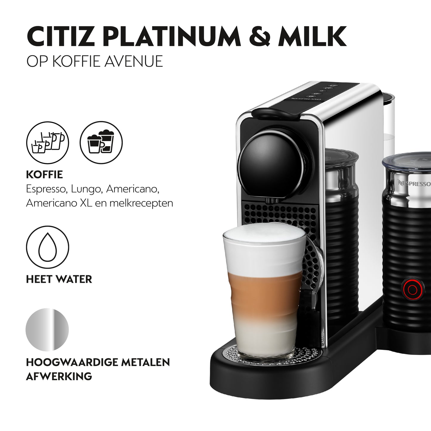 Nespresso XN 630D CitiZ Platinum & milk Coffee Machine   by Krups