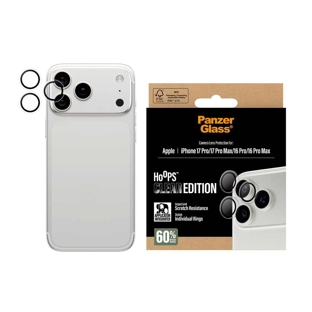 PanzerGlass Hoops Transparent iP 16 17 Pro iP 16 17 Pro Max