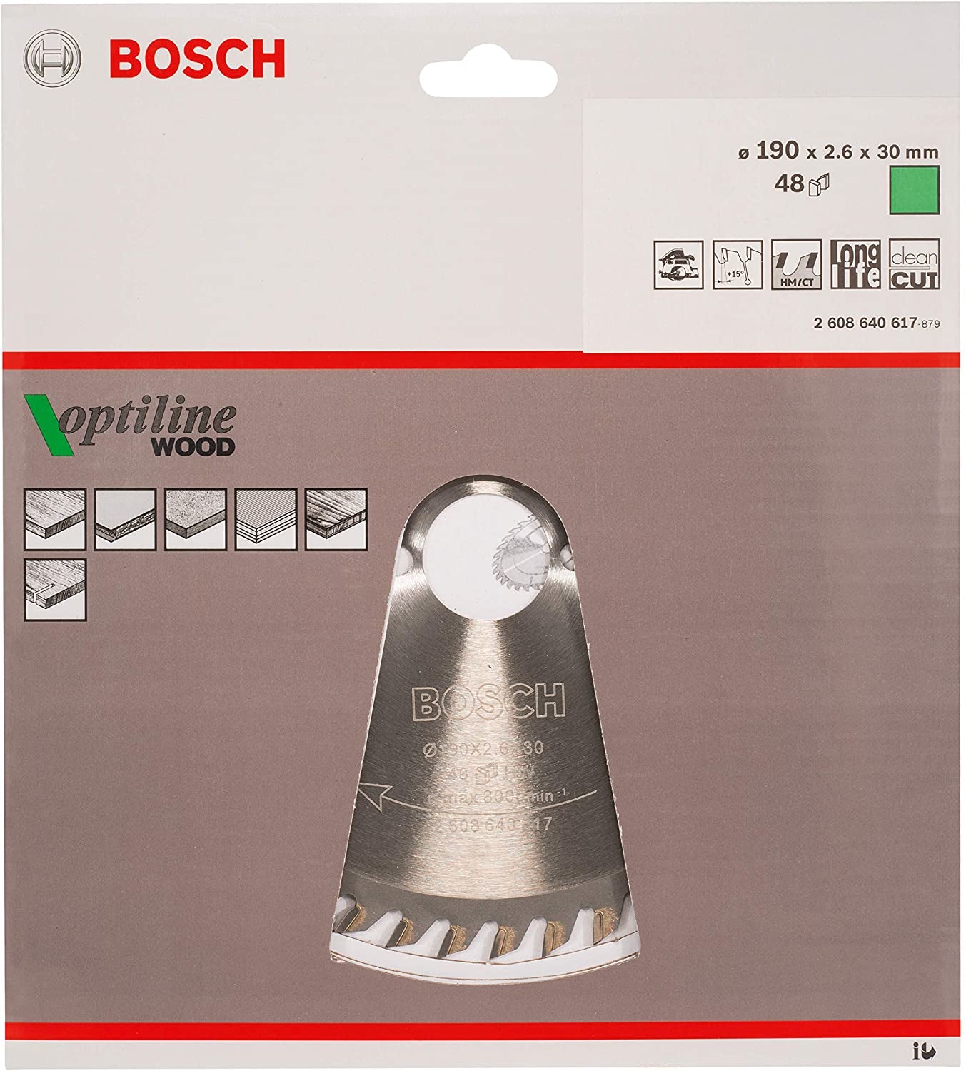 Bosch Circular Saw Blade Optiline Wood 190 x 30 48D
