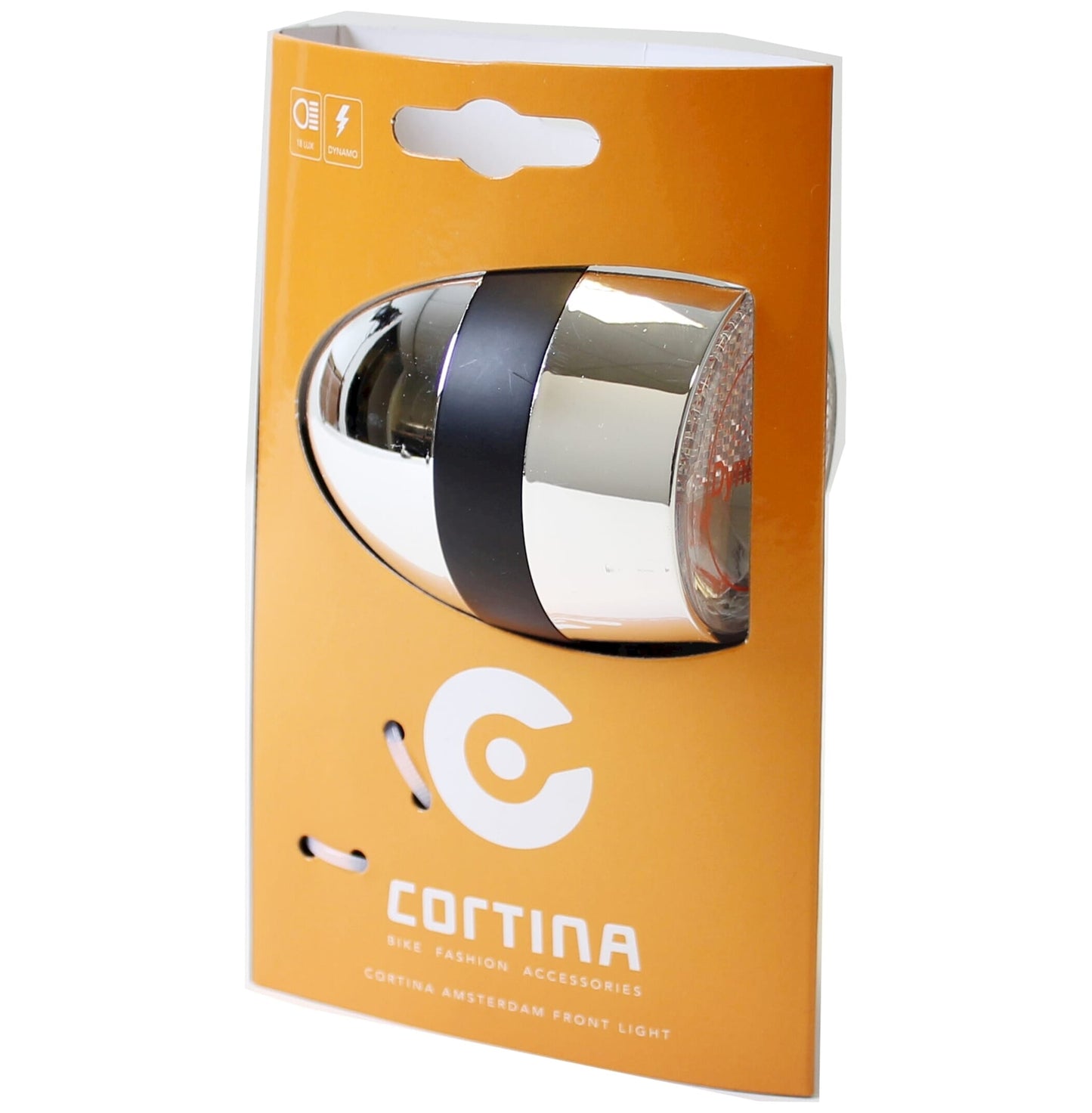Cortina koplamp Amsterdam dynamo chroom/zwart