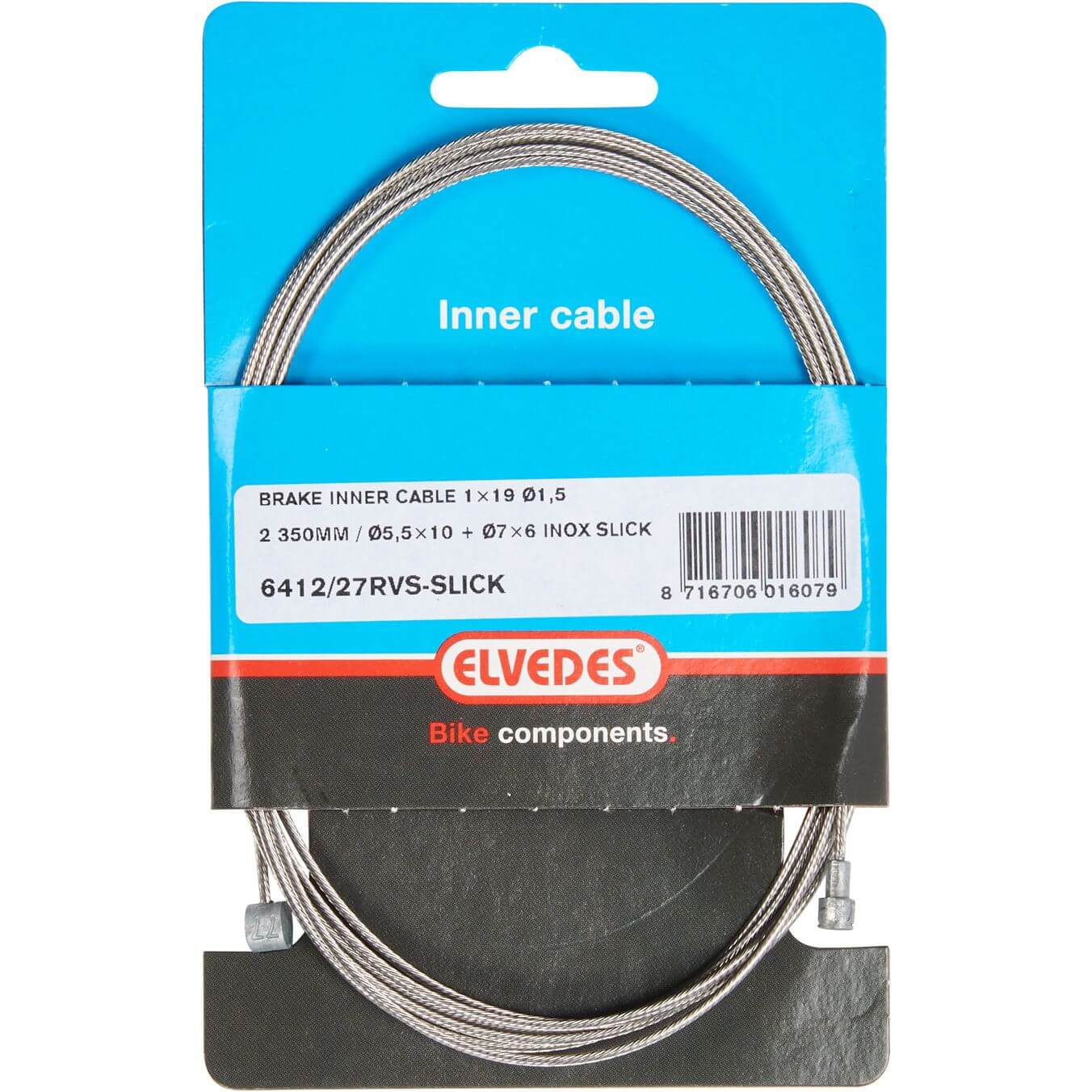 Elvedes rem binnenkabel rvs Slick 2 nippels ton 7x6 peer 5.