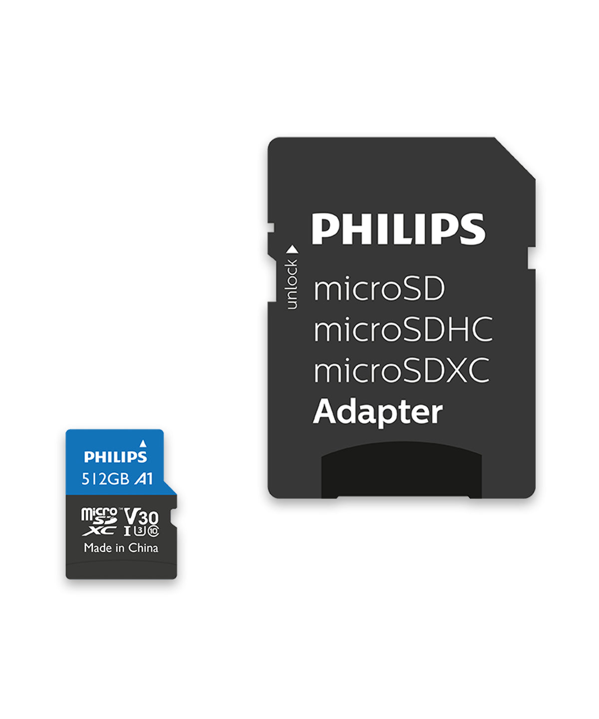Philips MicroSDXC Card     512GB Class 10 UHS-I U3 incl. Adapter