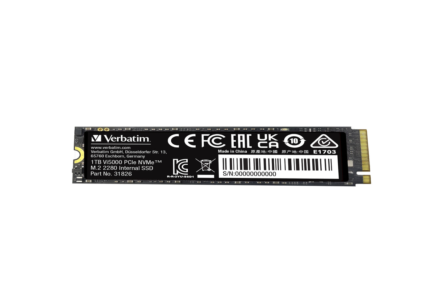 Verbatim Vi5000 M.2 SSD      1TB PCIe4 NVMe                 31826