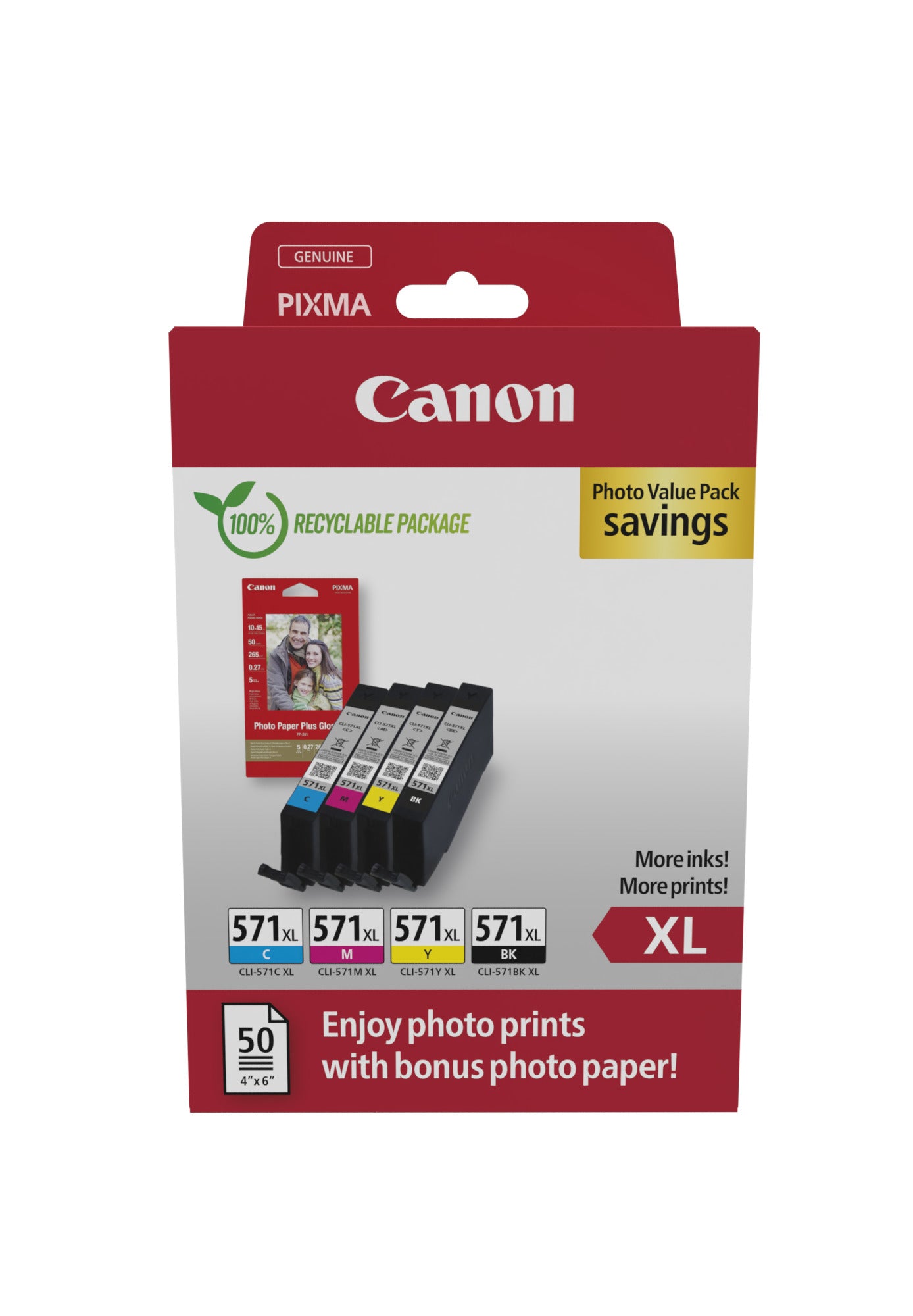 Canon CLI-571 XL BK/C/M/Y Photo Value Pack