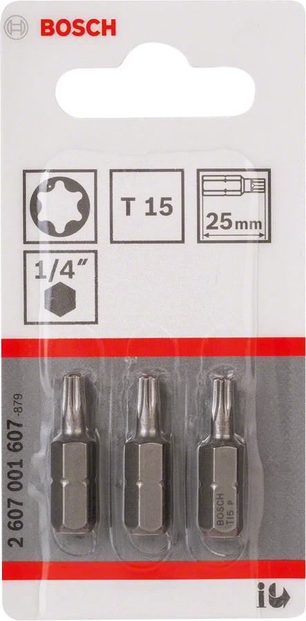 Bosch 3pcs. Screwdriver Bits T15 XH 25mm