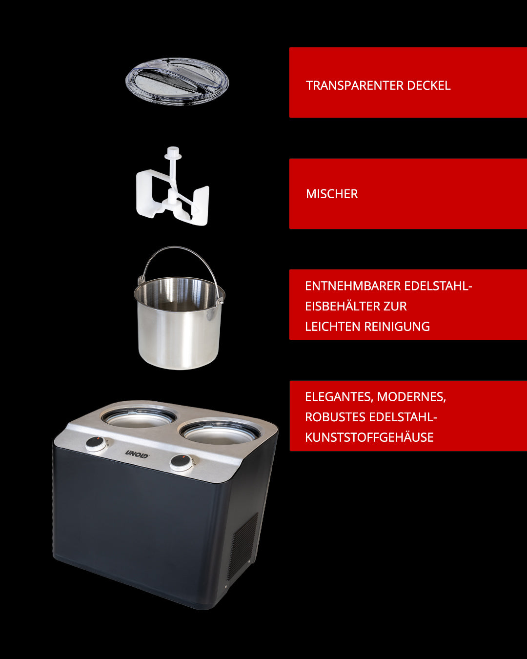 Unold 48835 Doppio nero Eismaschine