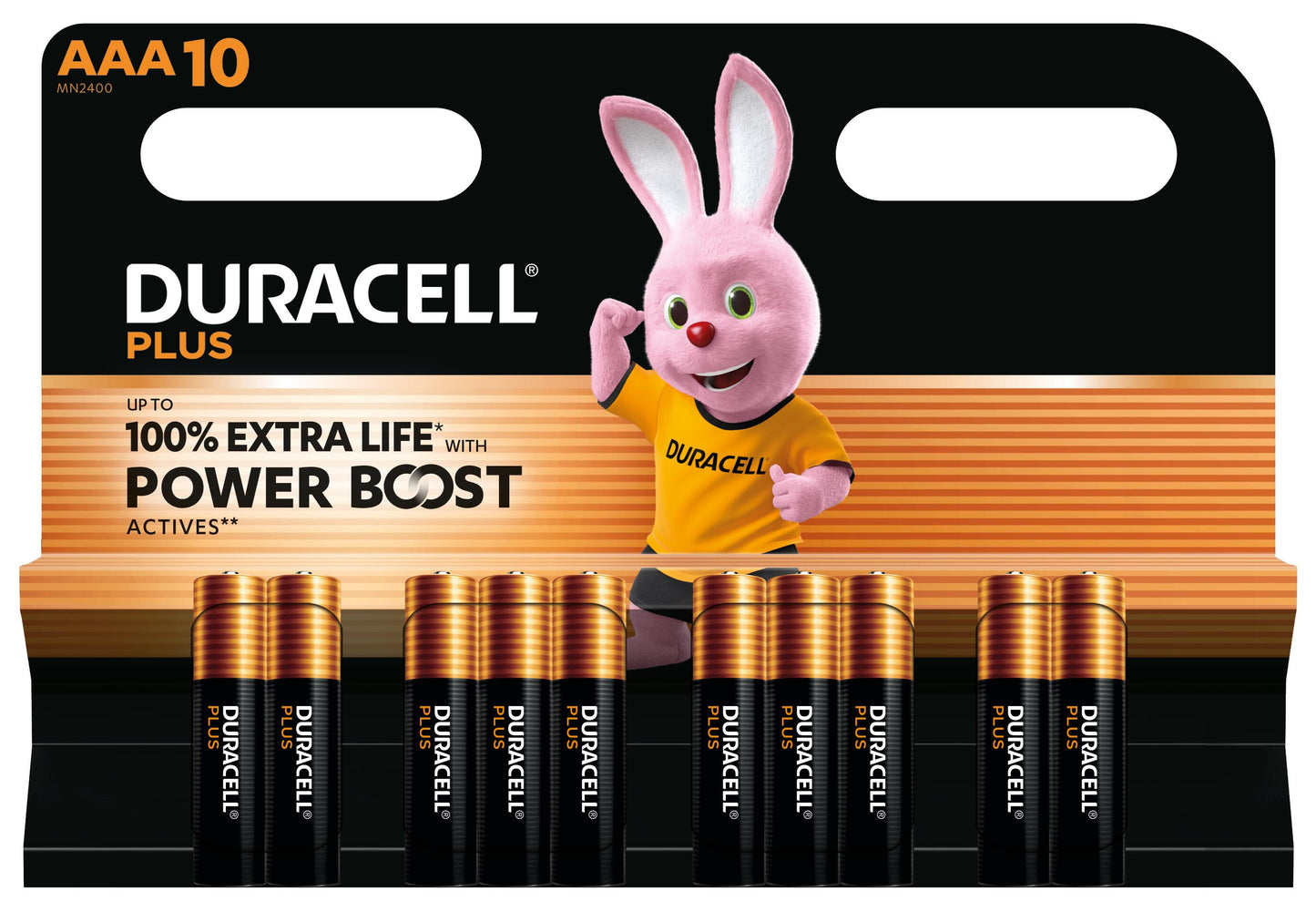 1x10 Duracell Plus Power Boost Micro MN2400 AAA LR03 1,5V