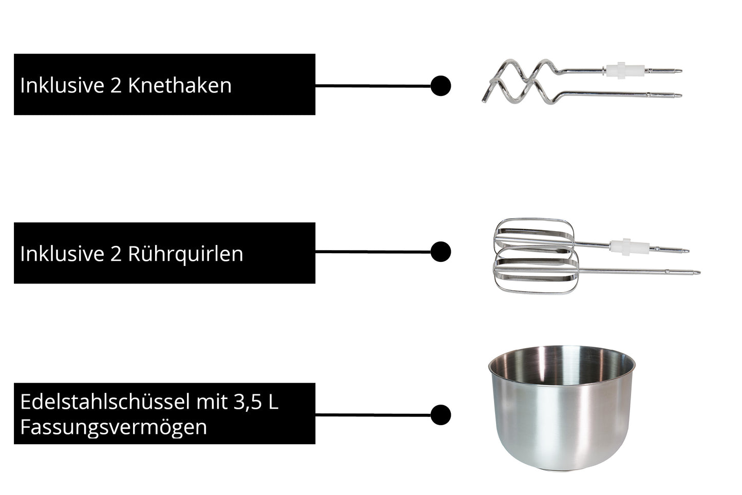 Unold 78720  Hannah         weiß Handmixer mit Rührschüssel