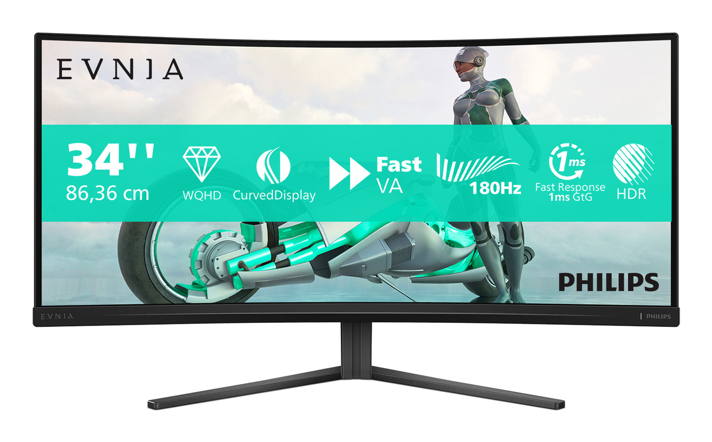 Philips Evnia 34M2C3500L 34 Inch WQHD Curved Monitor