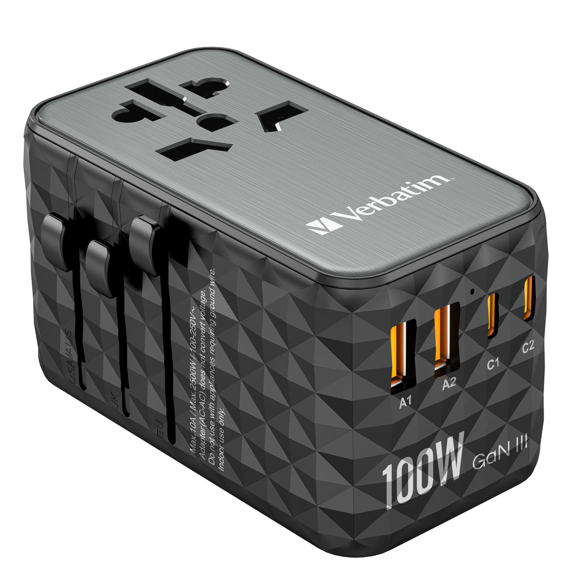 Verbatim GaN III Uni.Travel Adap 100W Welt-zu-Welt UTA-06   32121