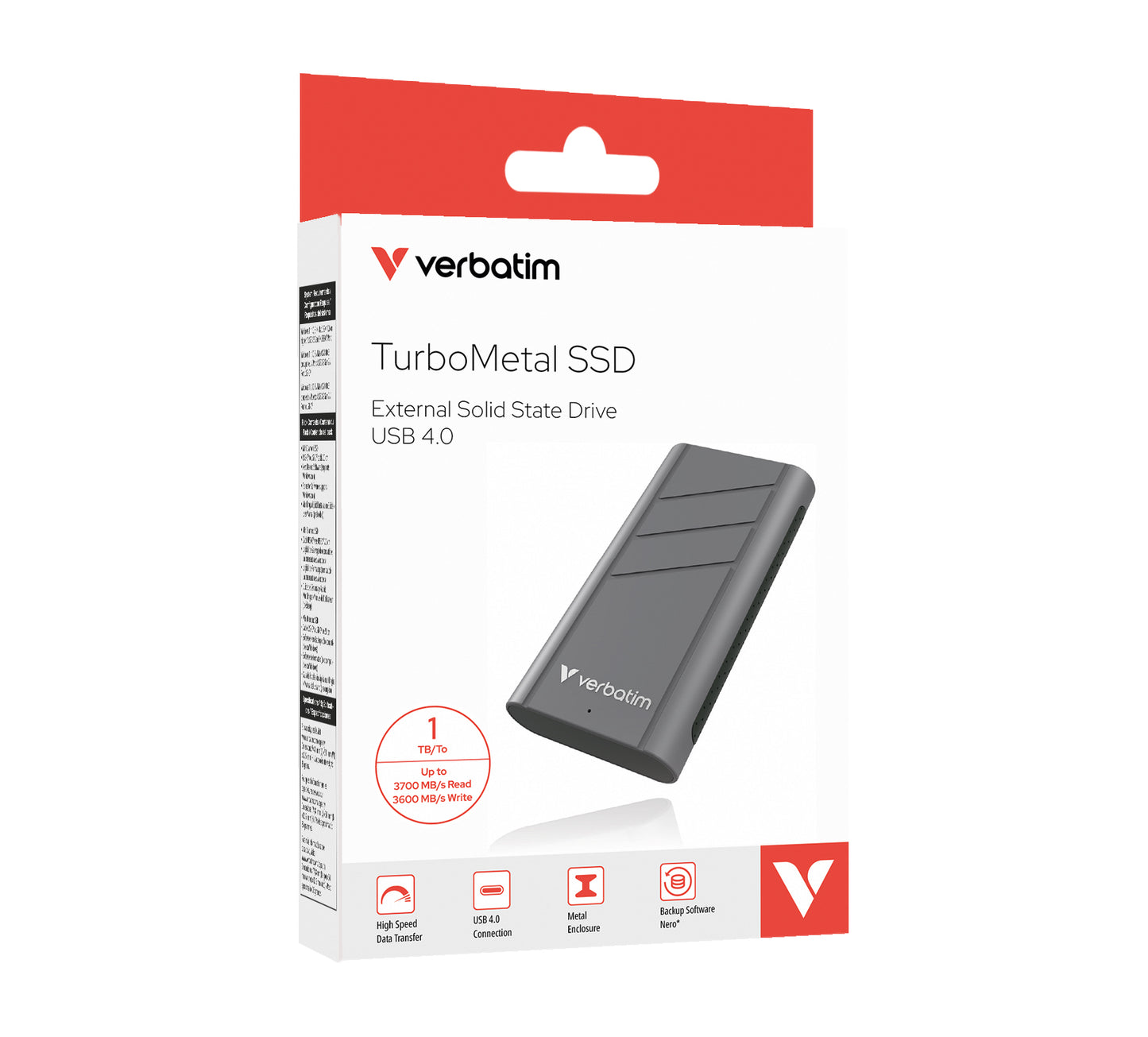 Verbatim TurboMetal SSD      1TB USB4 r/w 3700/3600 MB/s    32021