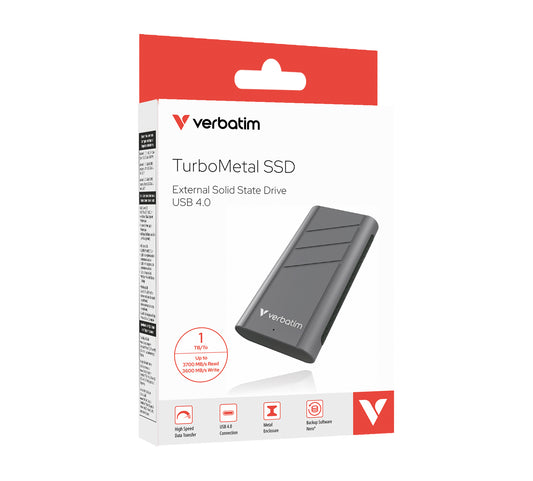 Verbatim TurboMetal SSD      1TB USB4 r/w 3700/3600 MB/s    32021