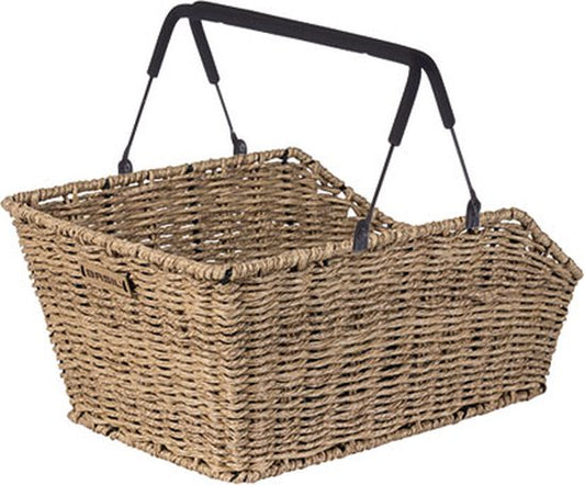 Fietsmand Basil Cento Rattan Look met MIK-systeem 47 x 34 x 26 cm - seagrass