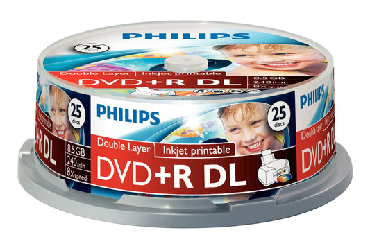 1x25 Philips DVD+R 8,5GB DL 8x IW SP