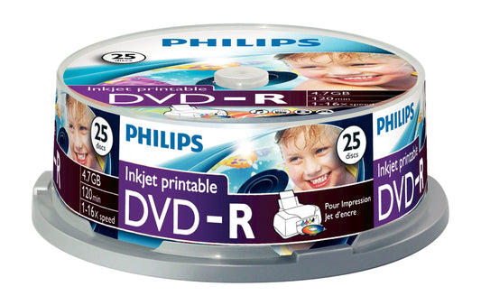 1x25 Philips DVD-R 4,7GB 16x IW SP
